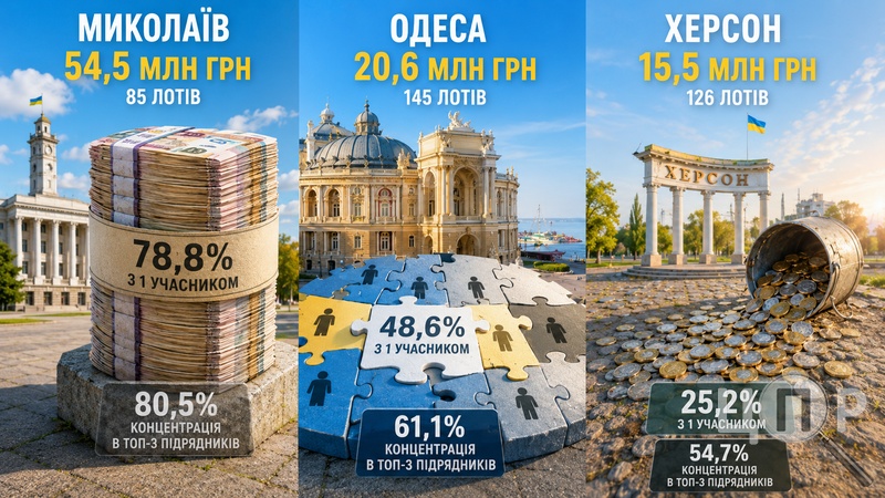 Ілюзія торгів та монополія: як виконкоми Миколаєва, Одеси та Херсона витрачали бюджет