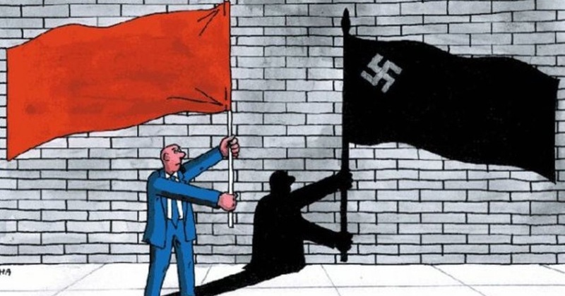 Зрадник з Херсонщини записав відеозвернення до співгромадян на тлі серпа та молота