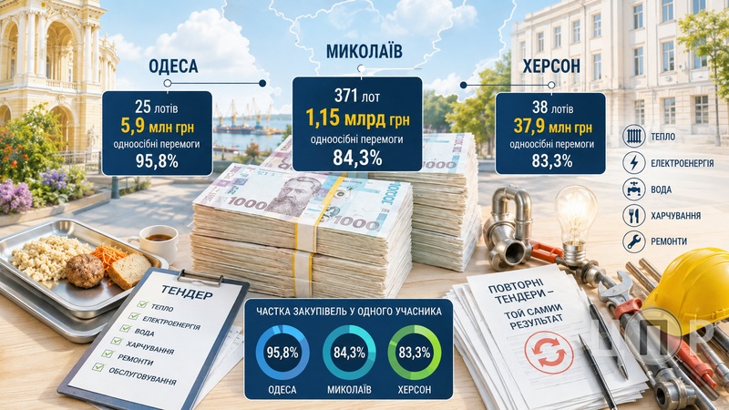 8 із 10 тендерів на освіту в Одесі, Миколаєві й Херсоні виграє єдиний учасник